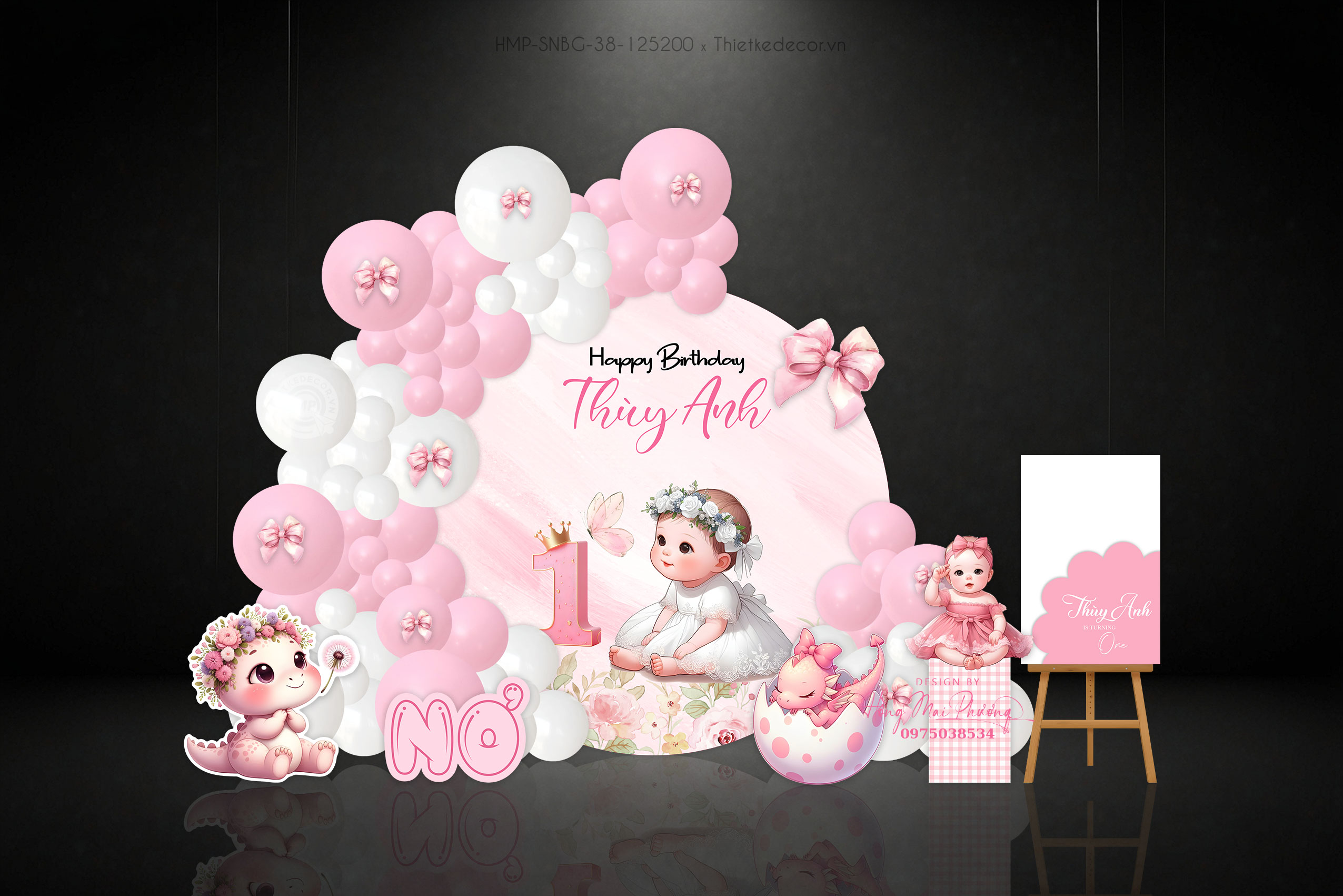 Sinh nhật - thôi nôi bé gái 1 tuổi tone hồng - Tuổi rồng